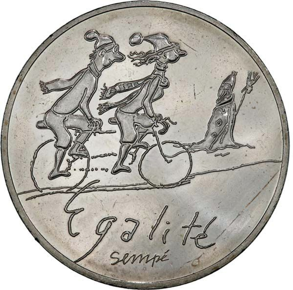 France 10 Euro 2014 – Égalité by Sempé (Winter Edition). Silver Coin from the "Values of the Republic" Series