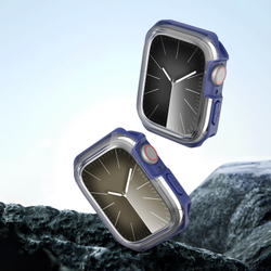 Чехол-бампер с синими вставками от Dux Ducis для часов Apple Watch 44мм для моделей 4, 5, 6 и SE, серия Tamo Series Case