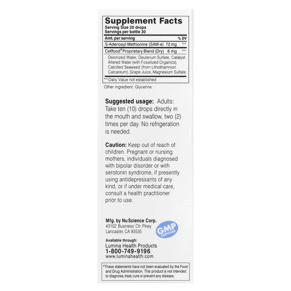 Cellfood, SAM-e Liquid Formula +, 30 мл (1 жидк. унц.)