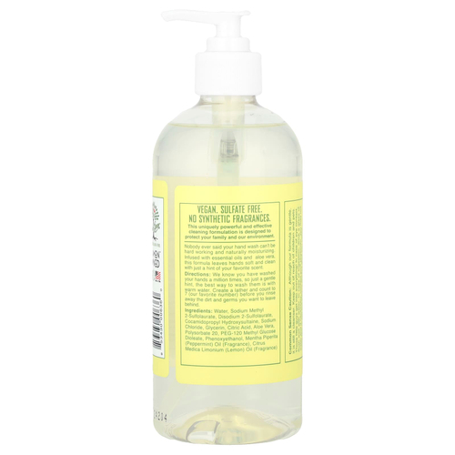 Rebel Green, Fresh & Clean, мыло для рук, перечная мята и лимон, 500 мл (16,9 жидк. унц.)