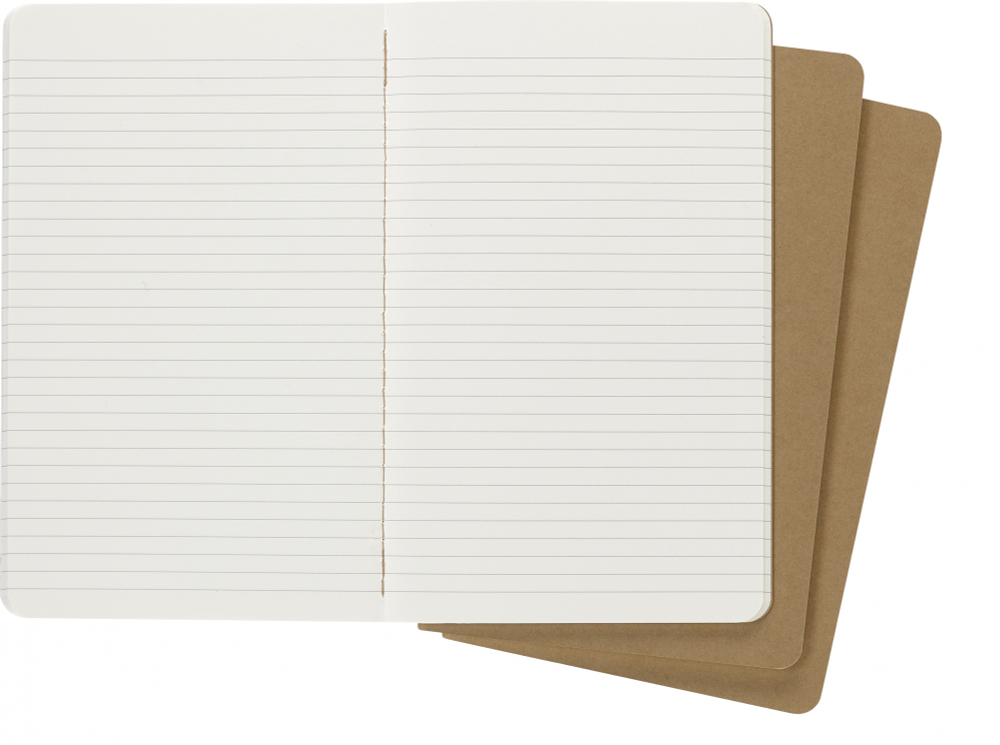 Набор из 3-х блокнотов в линейку Moleskine Cahier Journal (QP416) 13х21см, бежевый (3шт)