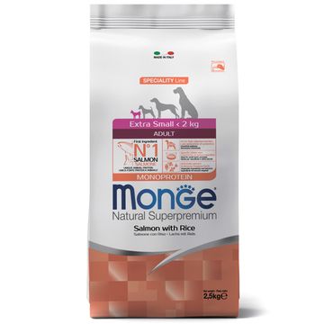 Monge Dog Monoprotein Extra Small корм для взрослых собак миниатюрных пород лосось с рисом (2,5)