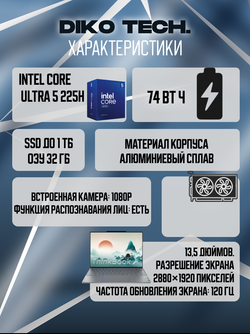 Ноутбук Lenovo ThinkBook X AI 2025 / Ultra 5 225H / 32 ГБ / 1 ТБ / Серый