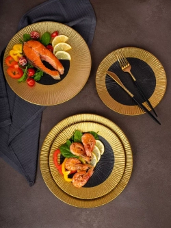 Набор из 6 тарелок плоских рифленых фарфор 20 см