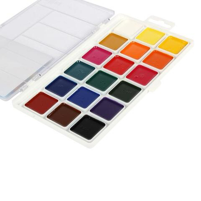 Акварель медовая "Классика" 18 цветов, без кисти, пластик (Гамма)