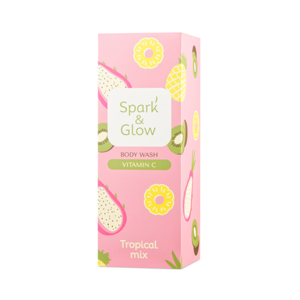 Гель-пена для душа с ароматом тропических фруктов Spark&Glow Tropical mix body wash, 350 мл