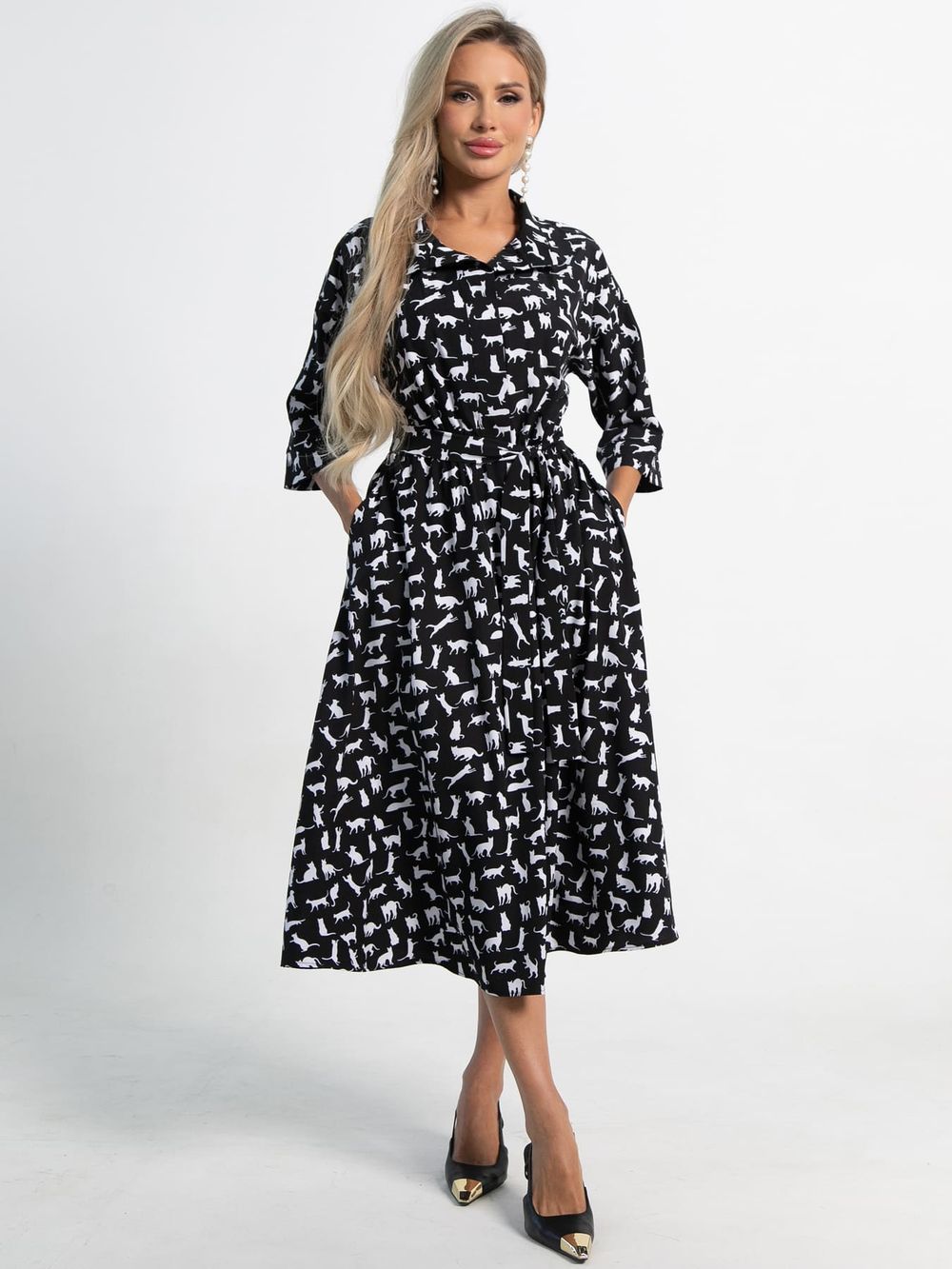 Платье Доминанта (черное/кошки) П15359-16М LT Collection