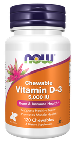 Vitamin D-3 5000 МЕ 120 жевательных таблеток Now Foods