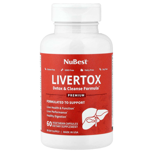 NuBest, Livertox, 60 вегетарианских капсул