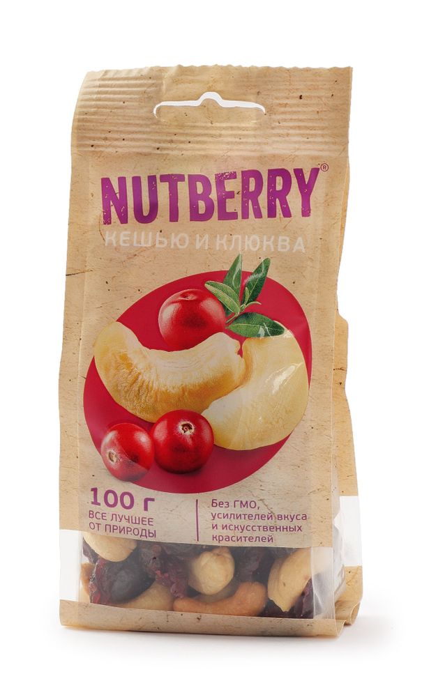 NUTBERRY Смесь кешью и клюква 100 г