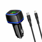 Автомобильная зарядка Borofone BZ14A 3A QC3.0, Type-C/Lightning, 012347 Белый