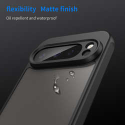 Чехол с черными боковыми рамками для Google Pixel 9 Pro, задняя крышка прозрачная тонированная