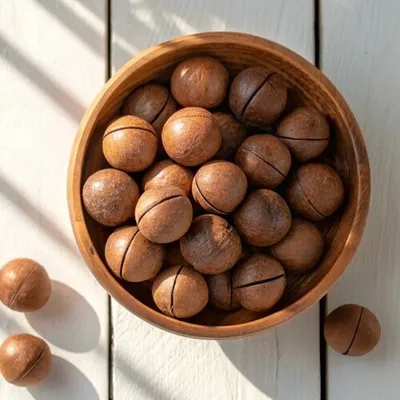 Фотография Макадамия в скорлупе / 250 гр купить в магазине Афлора