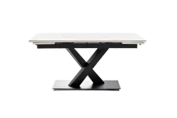 "Юпитер" стол интерьерный раздвижной обеденный из керамики, цвет белый глянцевый