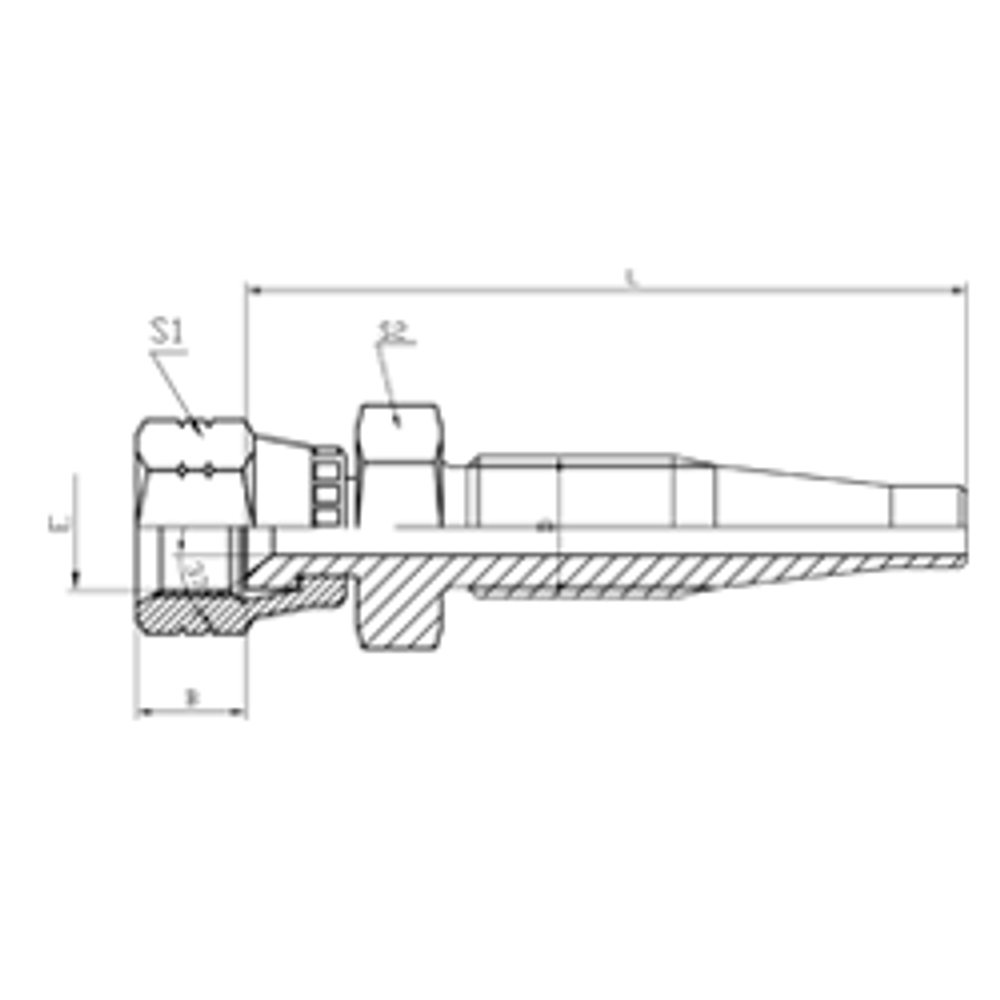 Фитинг DN 12 JIC (Г) 3/4 многоразовый