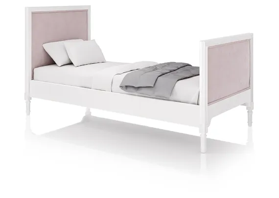 Кровать подростковая Elit (белый, розовая ткань)