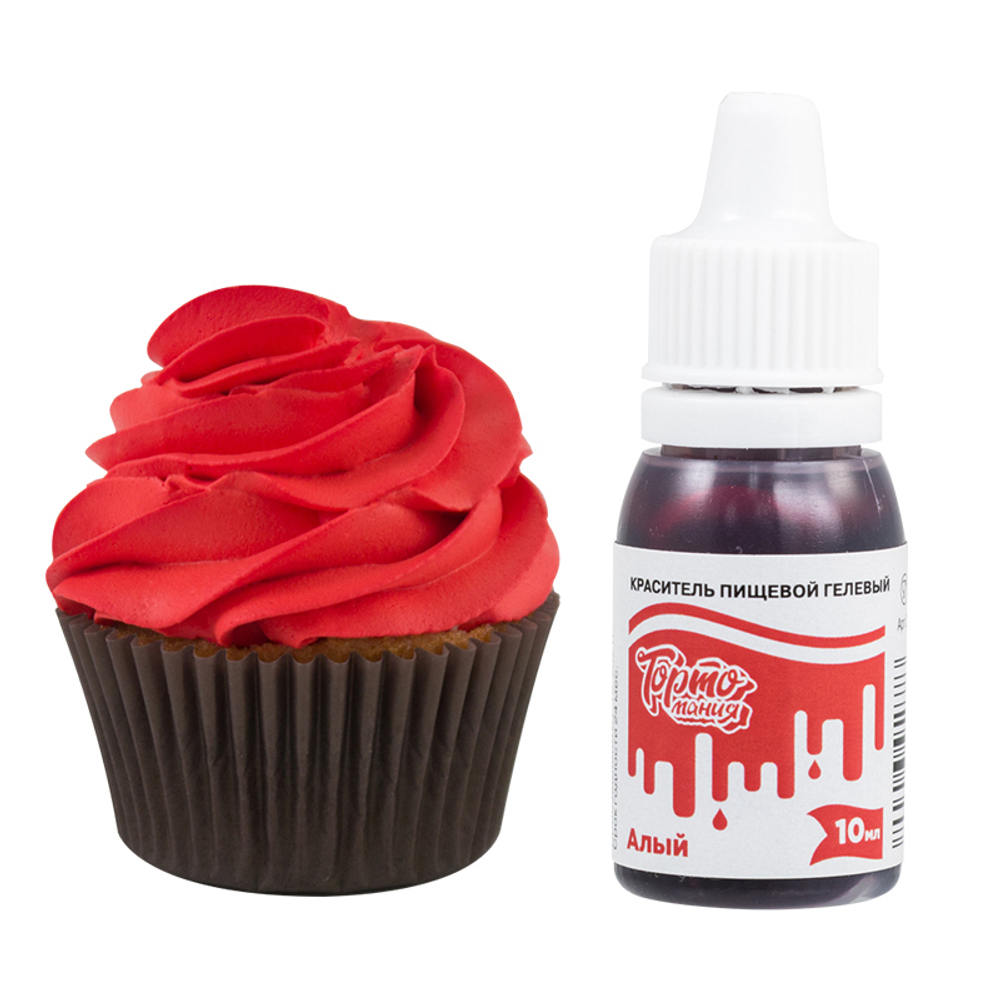 Краситель гелевый водорастворимый Тортомания Алый 10 мл