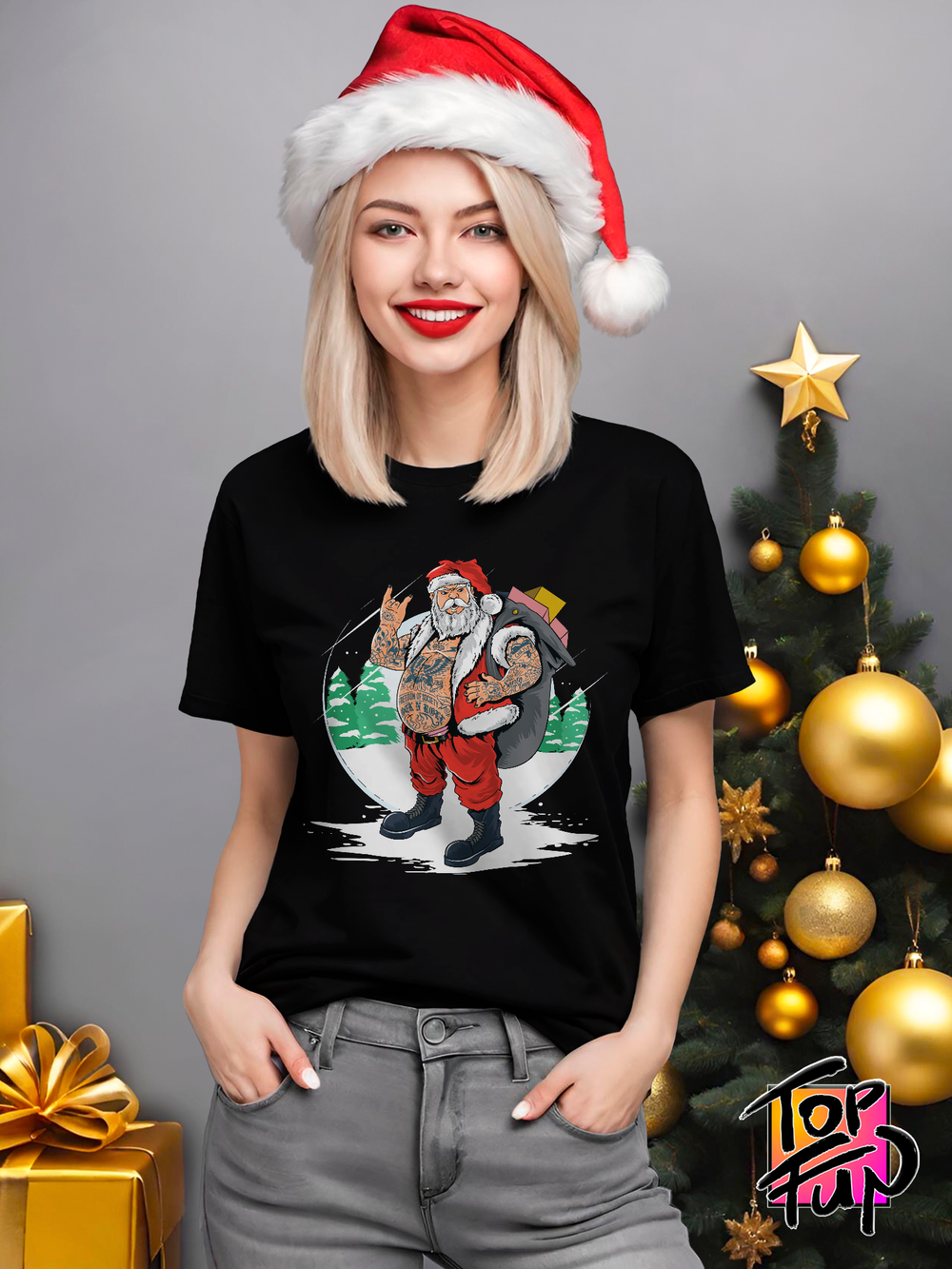 Футболка Rock n roll Santa Claus