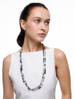 Колье "Hematite Trio green pearl" Silver