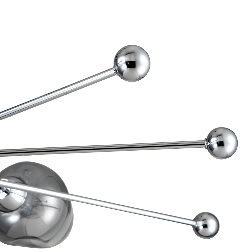 Светильник на штанге 5x40Вт E14, металл/стекло, хром