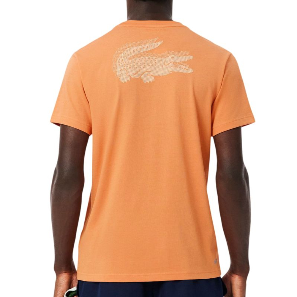 Мужская теннисная футболка Lacoste Ultra Dry Crocodile Graphic - blossom/angie