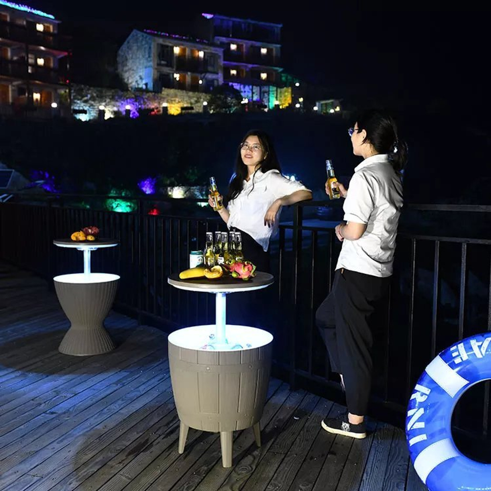 Стол пластиковый мини-бар Tagliamento Nova Cool Bar, белый, тортора