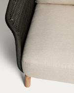 Уличный диван Alipa из акации и темно-серой веревки 235 см