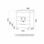 Тумба д/ванной "ЭТЬЕН-58" под раковину Roma 58 (Paola) /РИМ 58 (MIXLINE) (ПВХ)