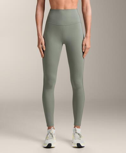 OYSHO Легинсы Comfortlux с высокой посадкой в ​​рубчик, длиной до щиколотки, хаки-серый