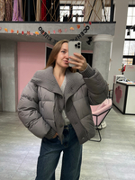 Пуховик Knitty серый