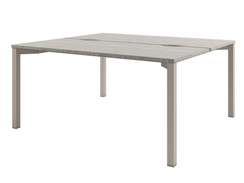 Стол-тандем 1600х1432х750 на металлокаркасе D-42 Бетон Чефалу светлый/Кашемир серый