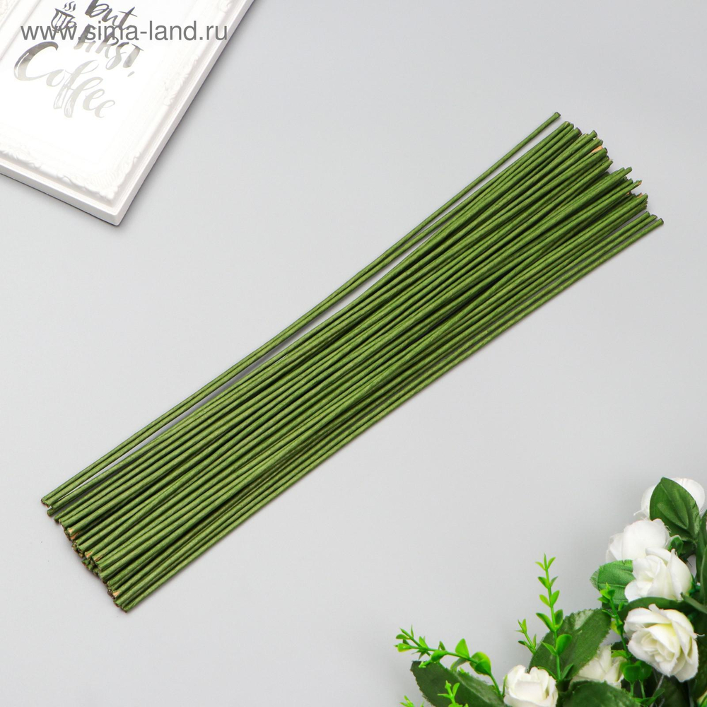 Проволока для изготовления искусственных цветов "Зелёная" 40 см сечение 2,5 мм   3740949