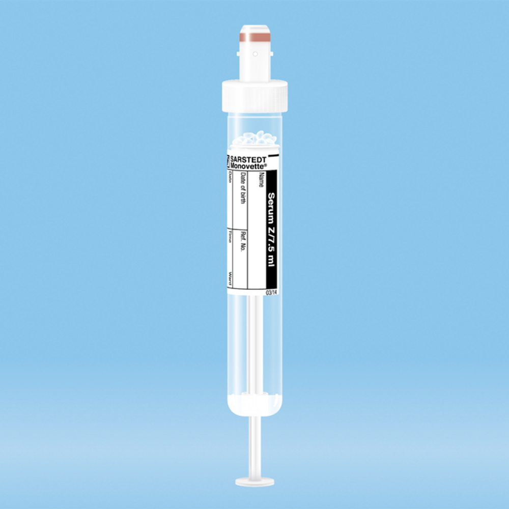Моноветта -S, V - 7,5 мл, сыворотка, с активатором свертывания, 01.1601.001,Sarstedt, 50шт/уп