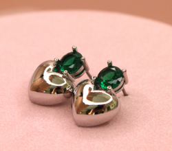 Швензы сердце green 16х11 мм