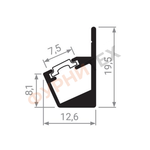 LD04 Профиль врезной для светодиодной ленты, 3м, Черный A26, шт