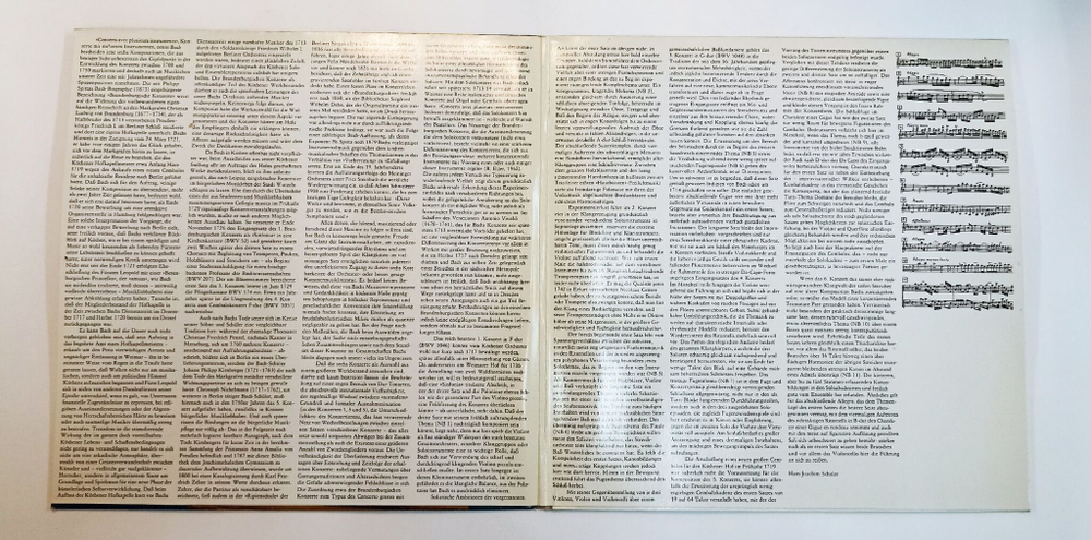 Винтажная виниловая пластинка LP Bach, Bachorchester Des Gewandhauses Zu Leipzig, Gerhard Bosse Die Brandenburgischen Konzerte 2LP (GDR 1985)