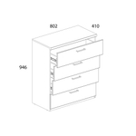 DOORSET, Комод 4S. Цвет ДУБ НАВАРРА