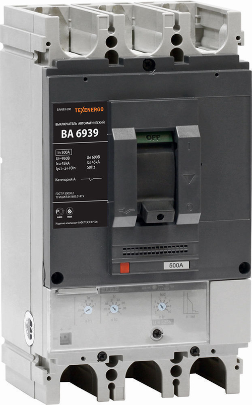 Выключатель автоматический ВА 6939 500А эл.расц-ль 0,5-1,2In, Ir=2-10In