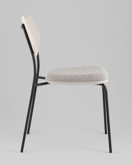 Стул обеденный Casey серый с серой экокожей