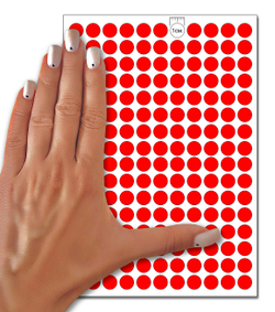 Ярко-красные виниловые наклейки для маркировки Policomprint М10, 10 мм.