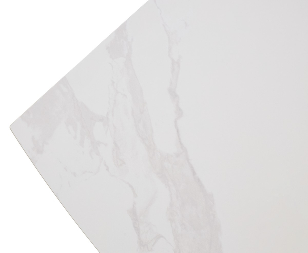 Стол М-City DISAUR Ольхон 180 Белый мрамор матовый, керамика, Черный каркас