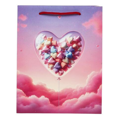 Пакет подарочный «Воздушные сердца» (М) 22,7*18см. (ТМ Хорошо)