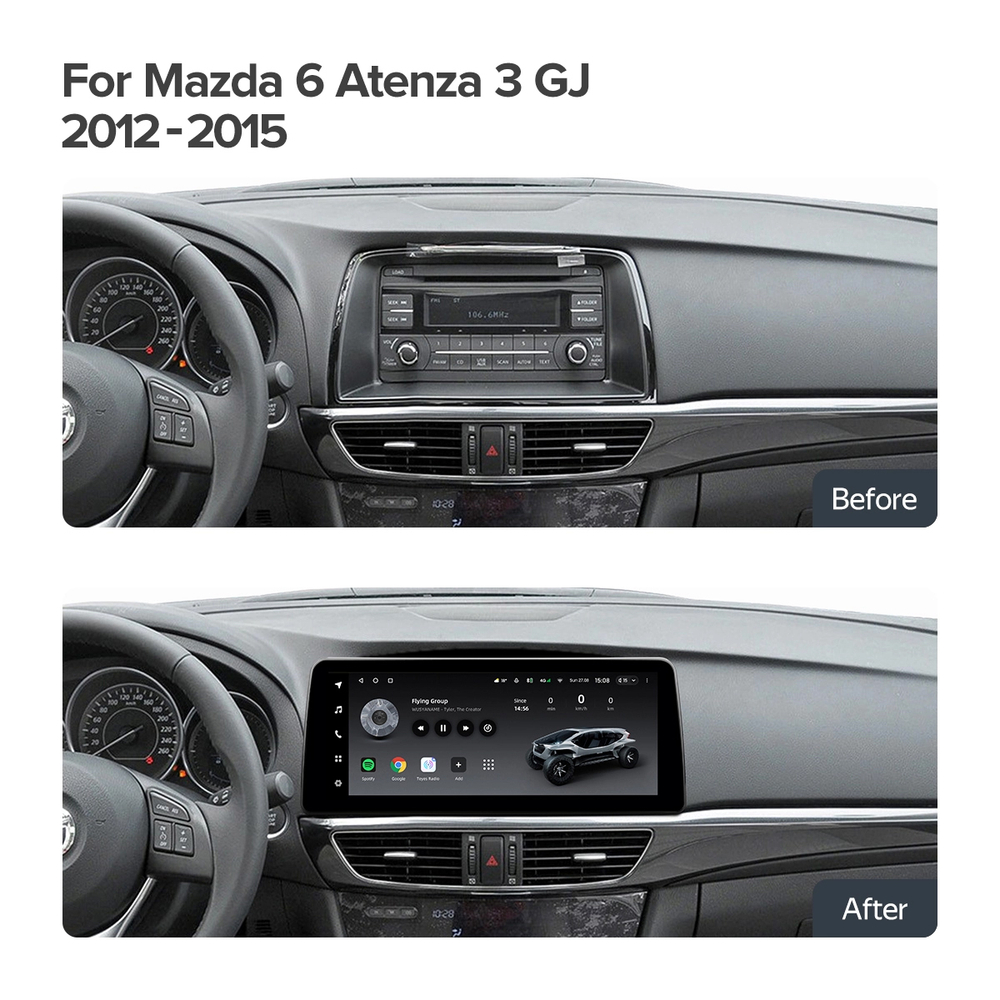 Переходная рамка магнитолы MAZDA 6, ATENZA 3 2012-2015 12,3 дюймов