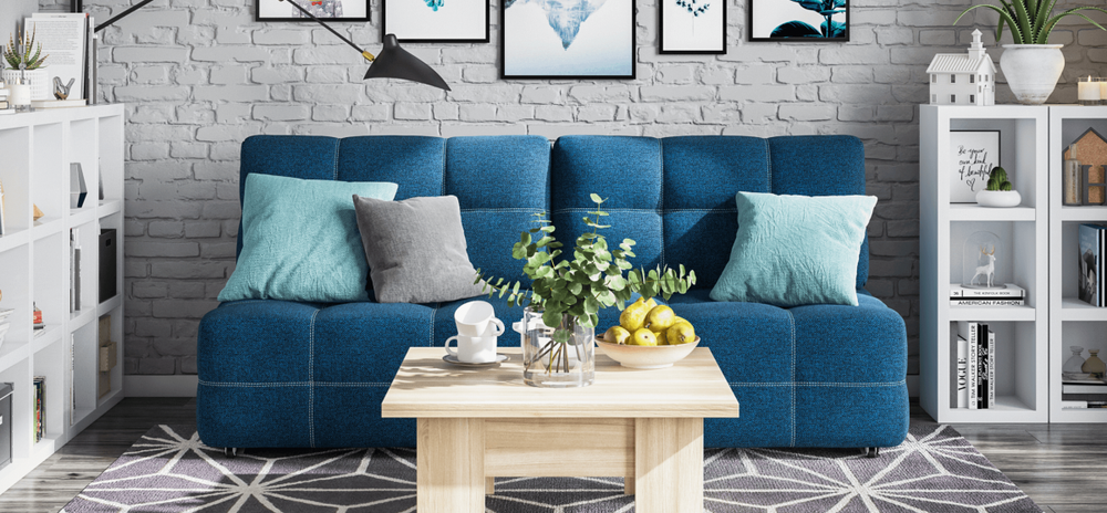 Диван Денди Мини Рогожка Мальмо синий