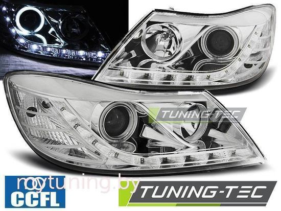 Передние фары daylight chrome для Skoda Octavia II A5 FL