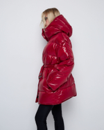 Пуховик со съемным капюшоном из нейлона Монклер вишня