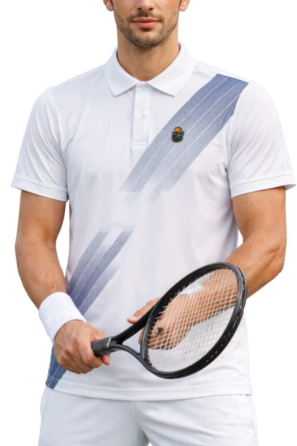 Футболка теннисная Monte-Carlo Country Club MCCC Patch & Print - white