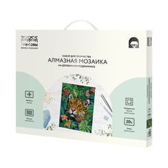 Almaz qaşlarla mozaika \ Алмазная мозаика \ Diamond painting Алмазная мозаика ТРИ СОВЫ "Взгляд из джунглей", 40*50см, холст на деревянном подрамнике, картонная к