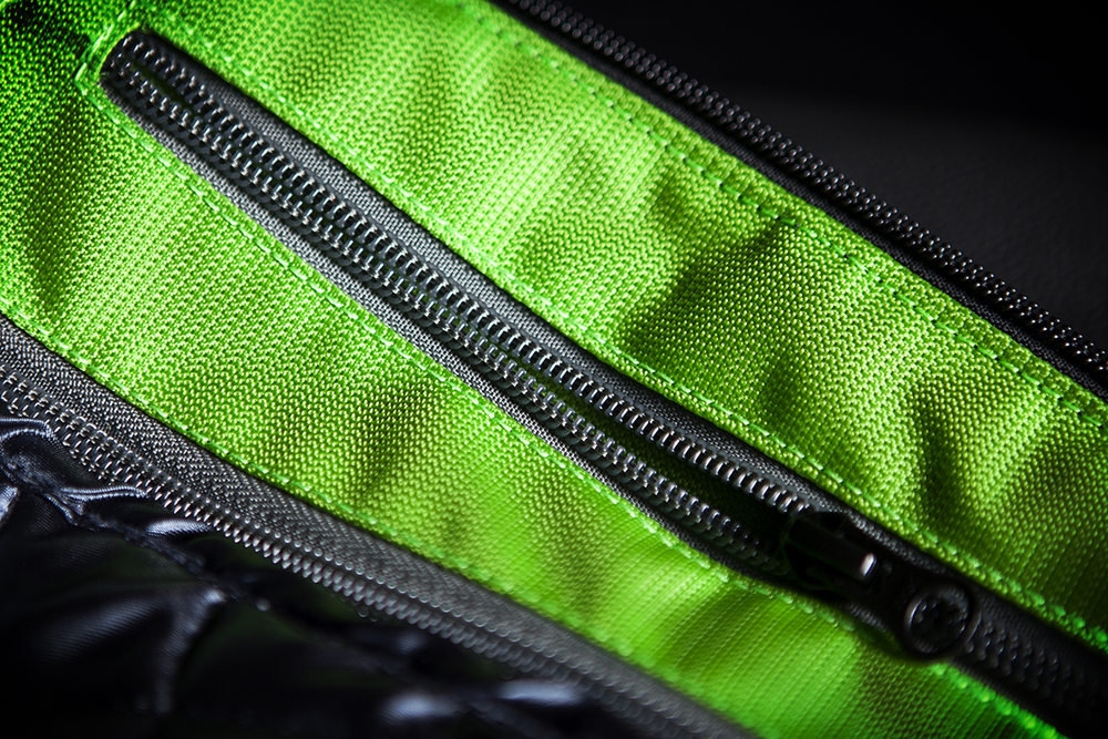 Мотокуртка - ICON SANCTUARY (кожа, черно-зеленая)