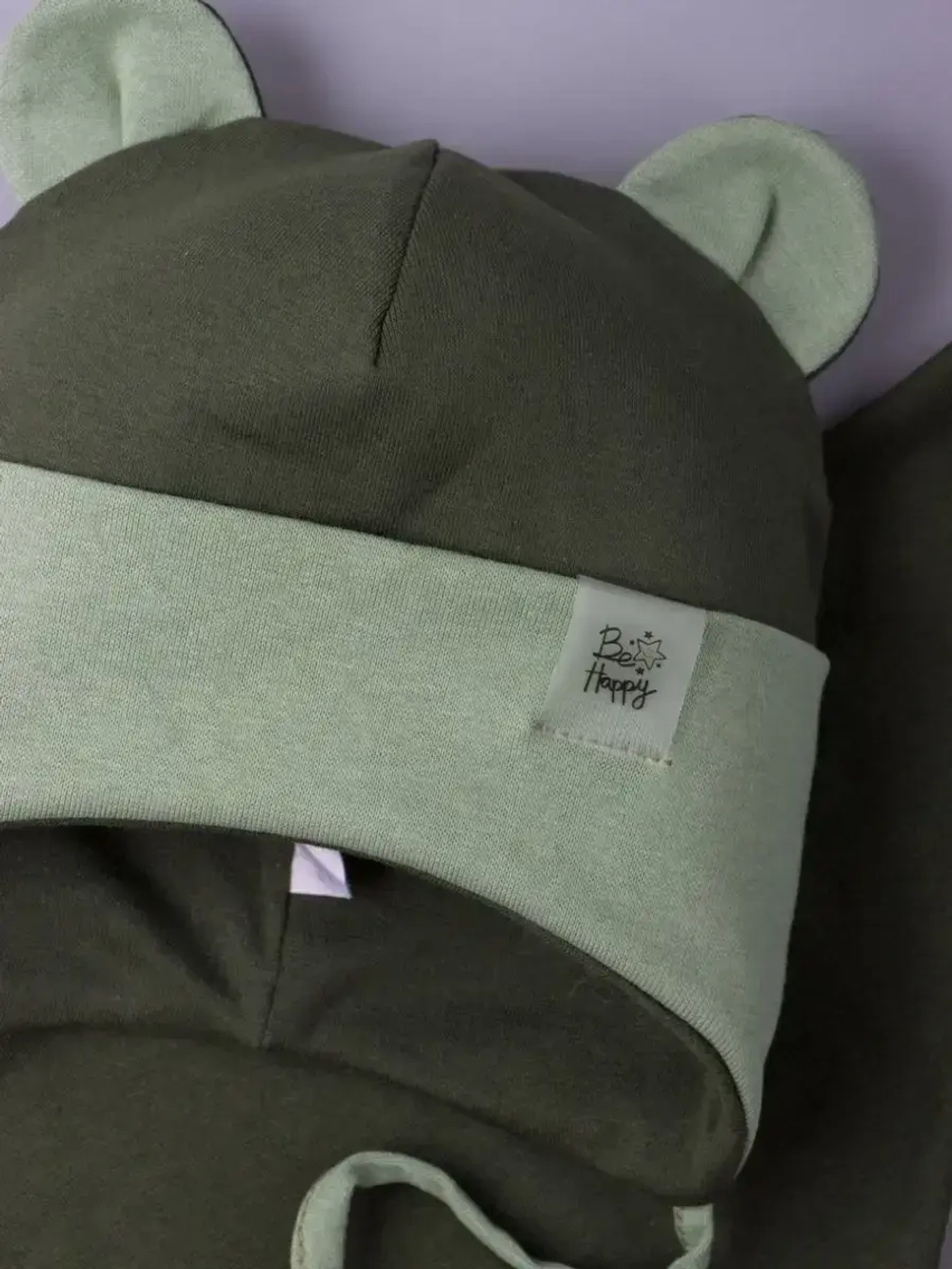 Шапка детская осенняя с ушками и снуд